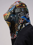 Remedy Badge Print Hood Zip Up Hoodie