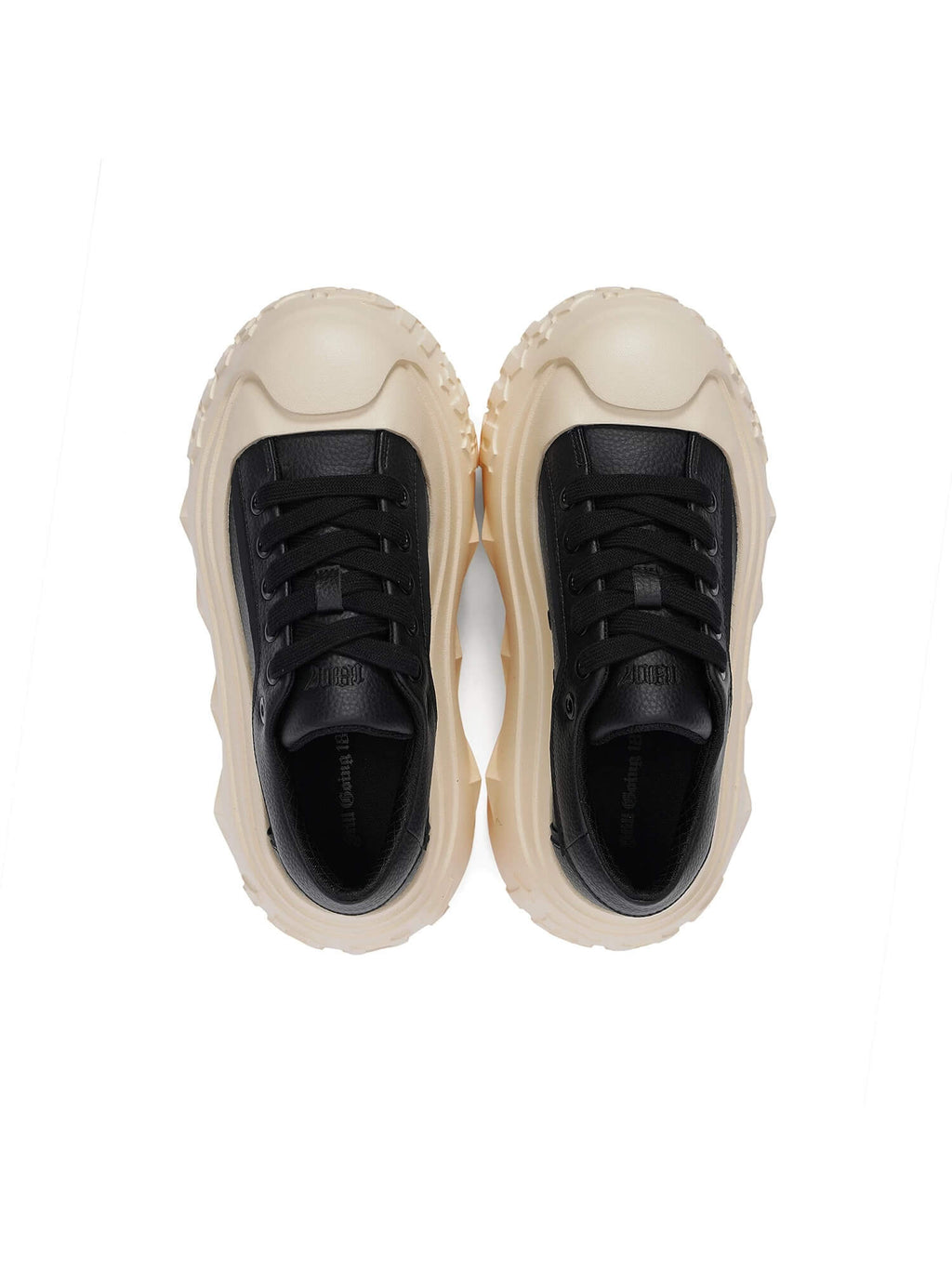 1807 INF-008 Gothic Lace Up PU Leather Chunky Sneakers