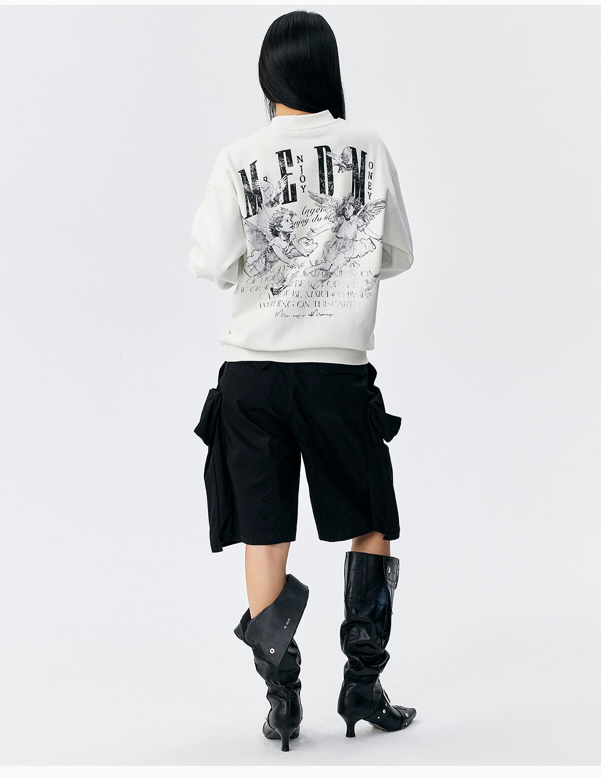 MEDM Angel Print Patch Sweatshirt