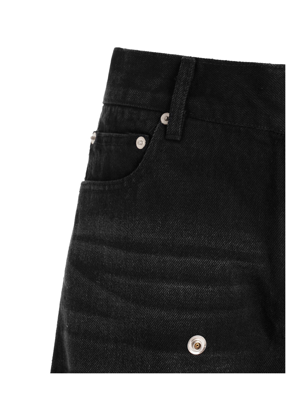 KARMANISTIC Rivet Zipper Fly Washed Flared Jeans