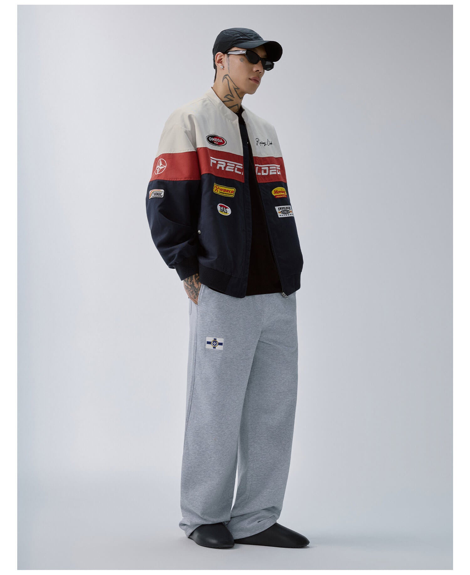 F2CE Patchwork Color Block Racing Jacket