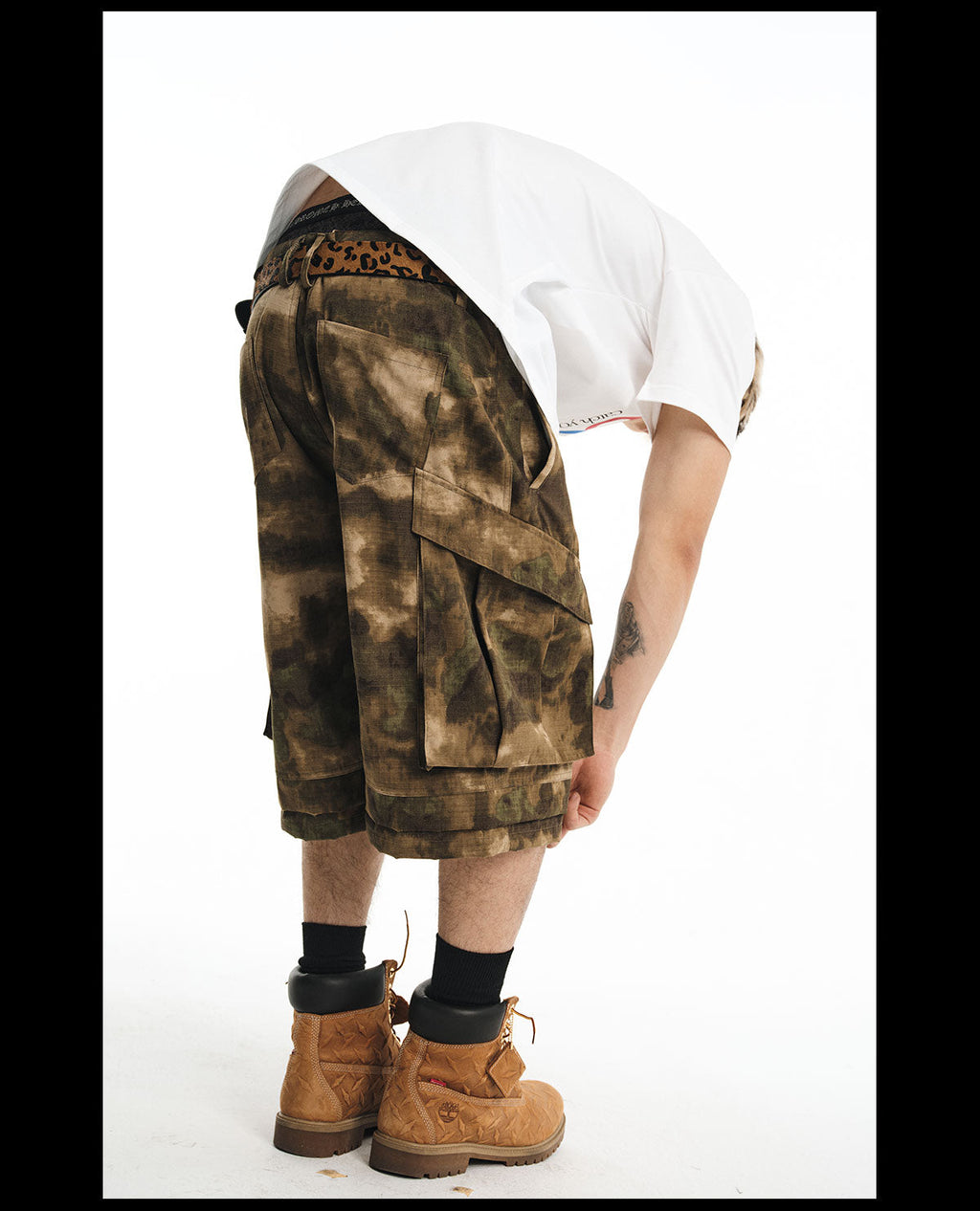 NOVACAM Camouflage Multi-Pocket Baggy Cargo Shorts