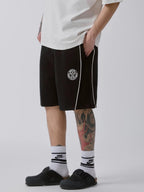 F2CE Badge Embroidered Side Stripe Sweat Shorts