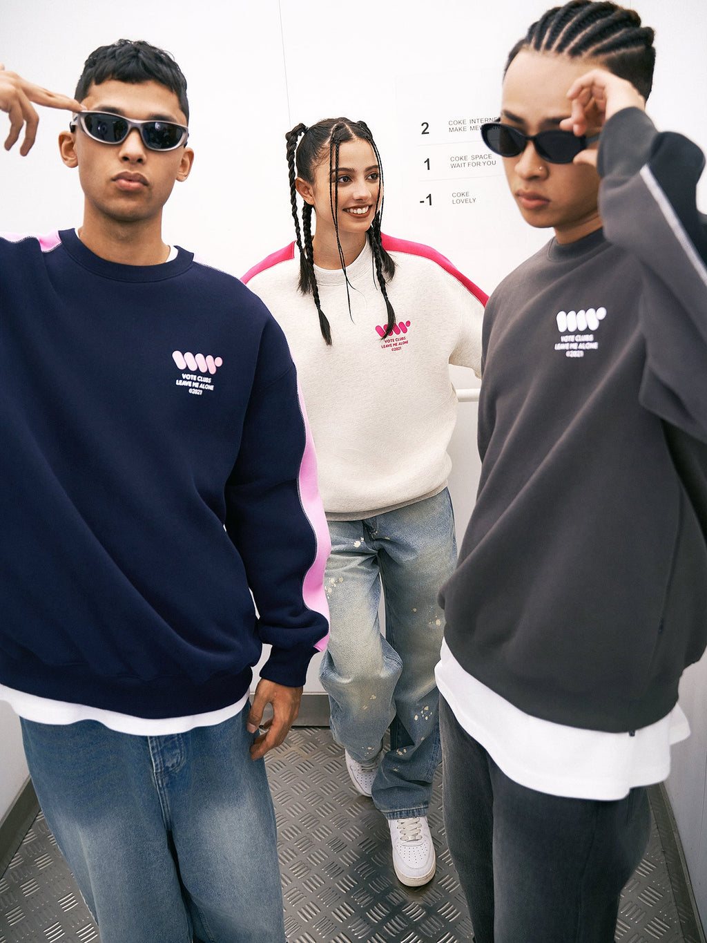 VOTE VVVVOTE Color Blocked Striped Sweatshirt