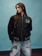 YADcrew x MEDM Ethnic Ribbed MA-1 Bomber Jacket