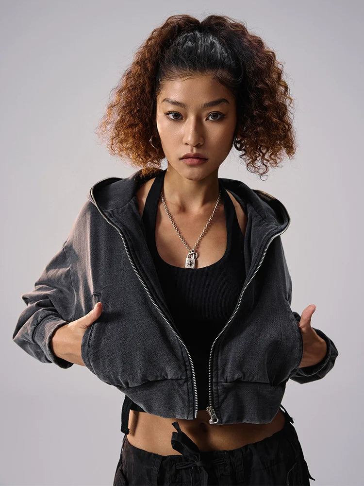 Remedy Backpack Design Washed Denim Short Jacket