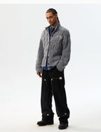 MEDM Speckled Cable Knit Cardigan
