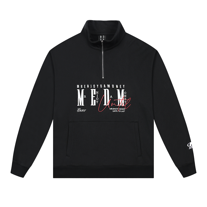 MEDM Half-Zip Logo Embroidered Sweatshirt