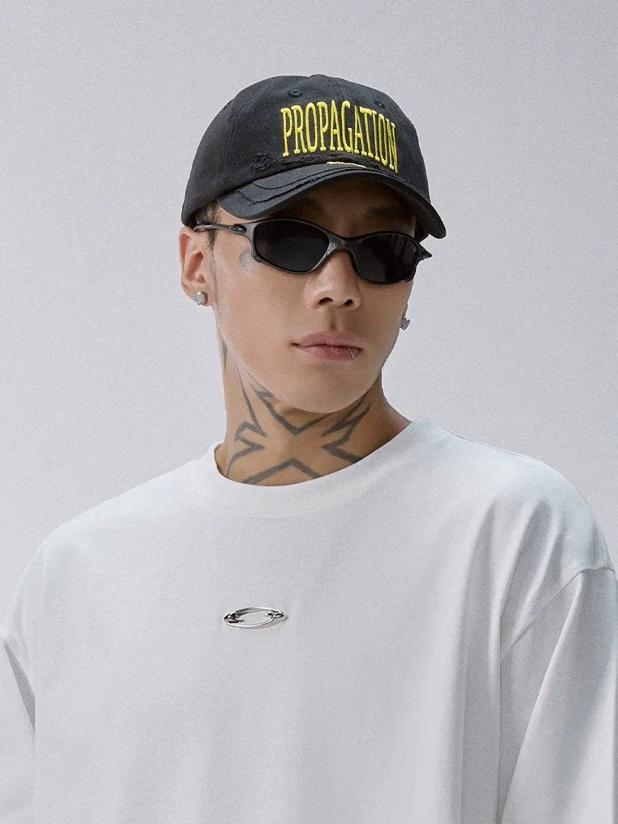 F2CE Distressed Embroidered Patchwork Dad Hat