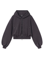 BLIND NO PLAN Logo Studded Embellished Zip-Up Hoodie