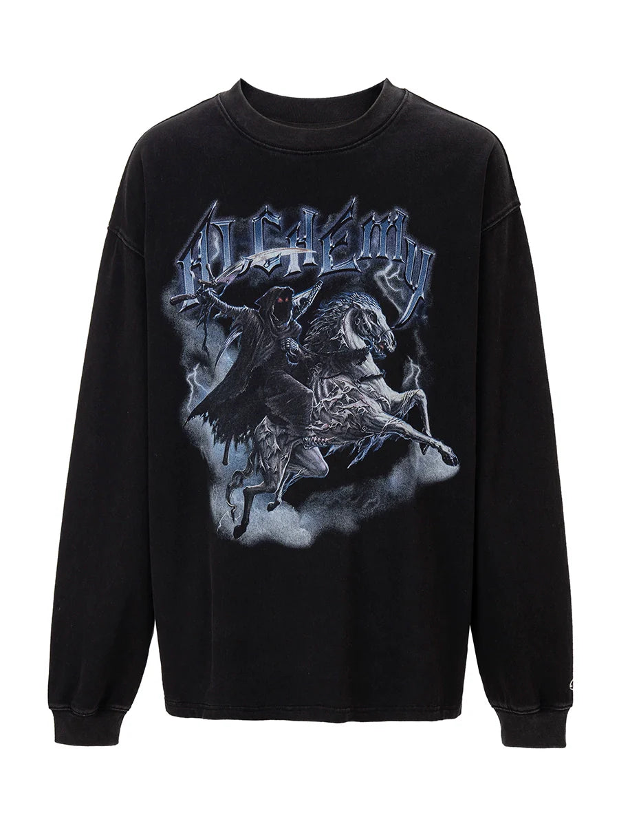 F2CE Washed Dark Print Long Sleeve Tee