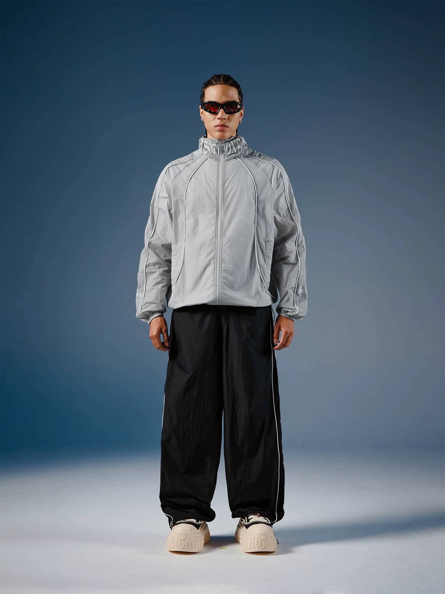 1807 Logo Star Print UV Protection Sports Track Jacket