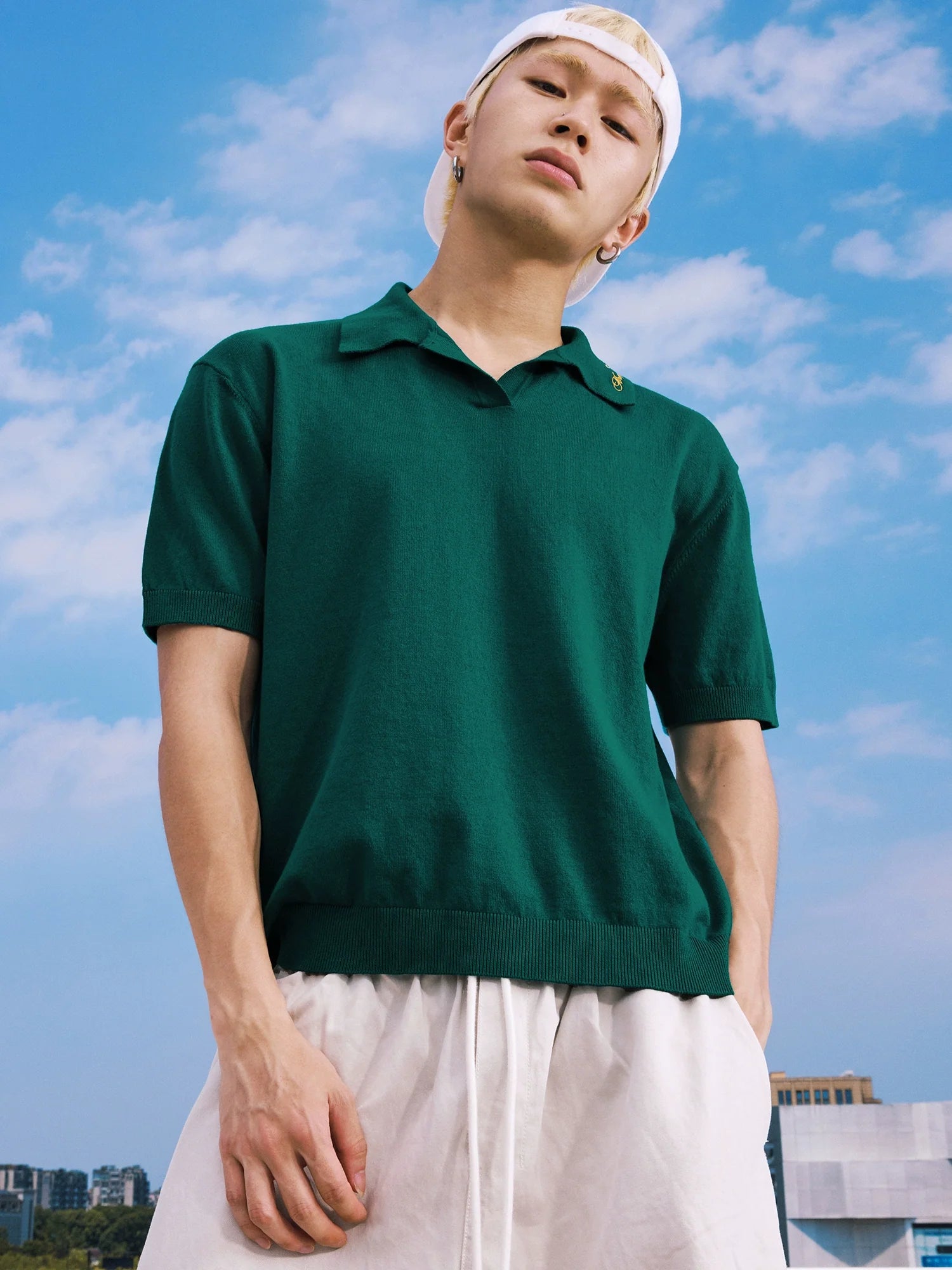 MEDM Handwriting Embroidery Knit Polo