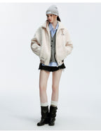 MEDM Ethnic Trim Belted Sherpa Jacket