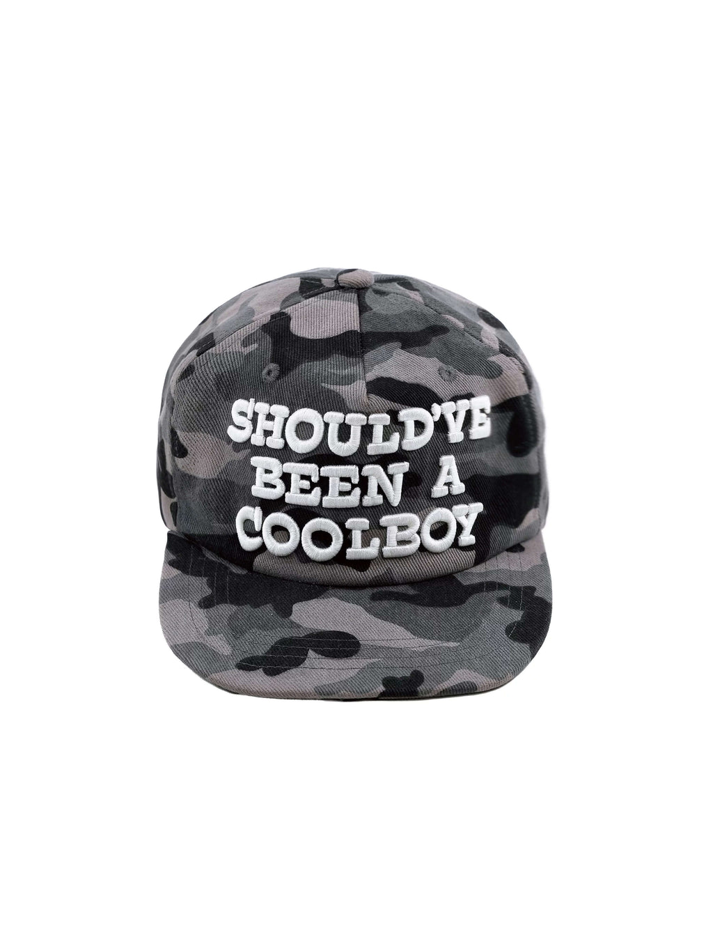 LIBERAFIT Slogan 3D Embroidered Trucker Cap Camo Leopard Denim