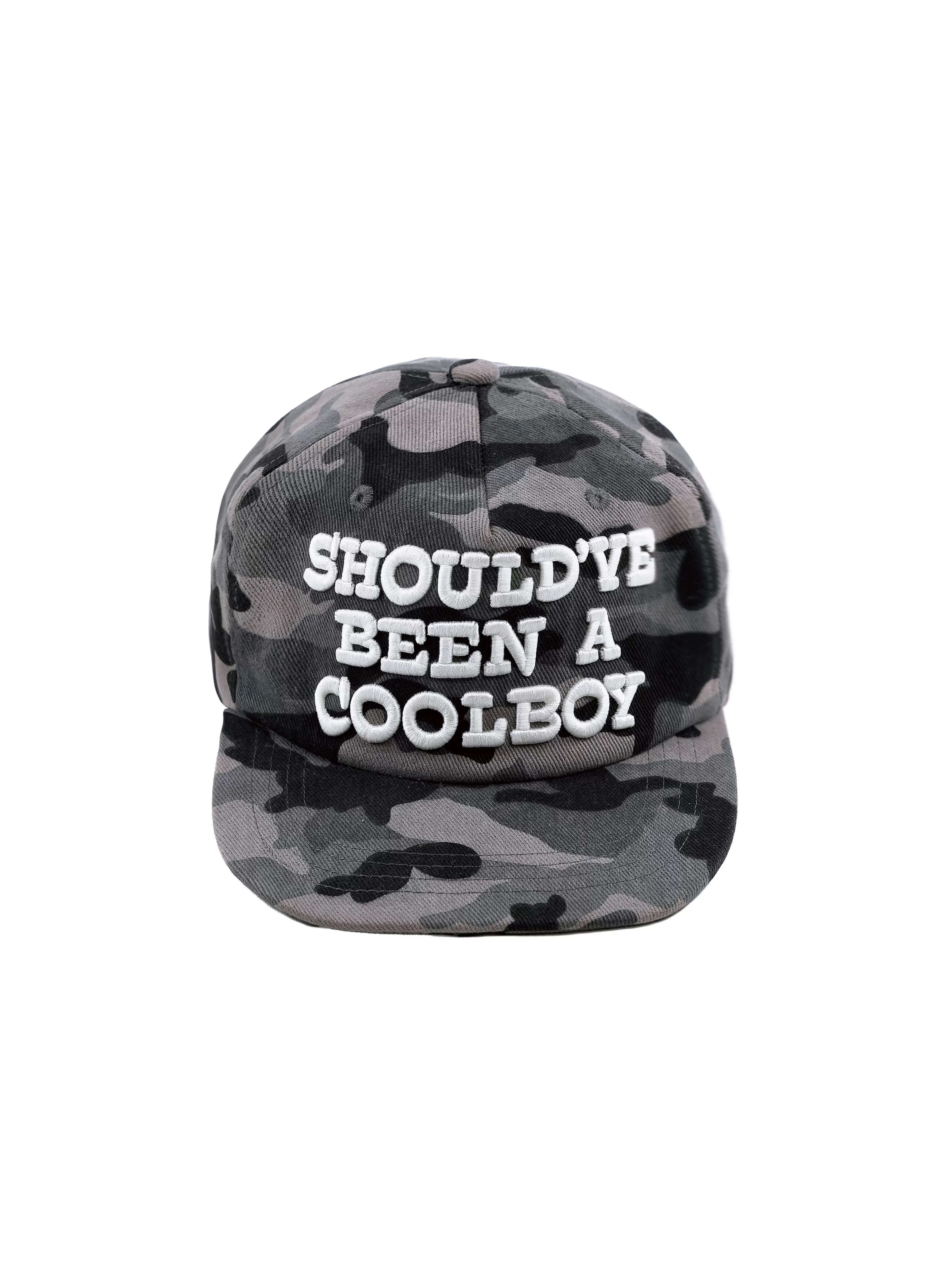 LIBERAFIT Slogan 3D Embroidered Trucker Cap Camo Leopard Denim