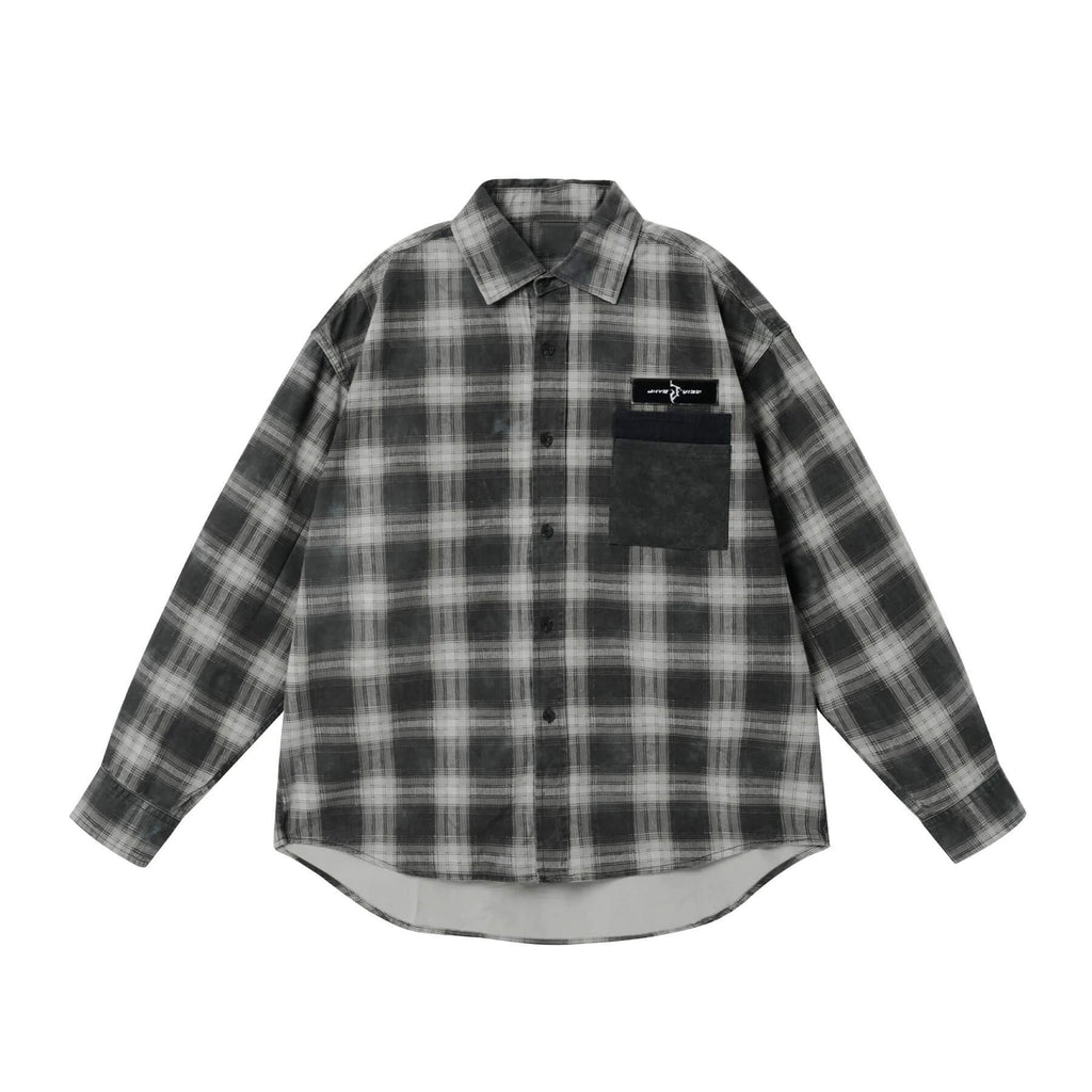 JHYQ Plaid Patch Pocket Long Sleeve Shirt