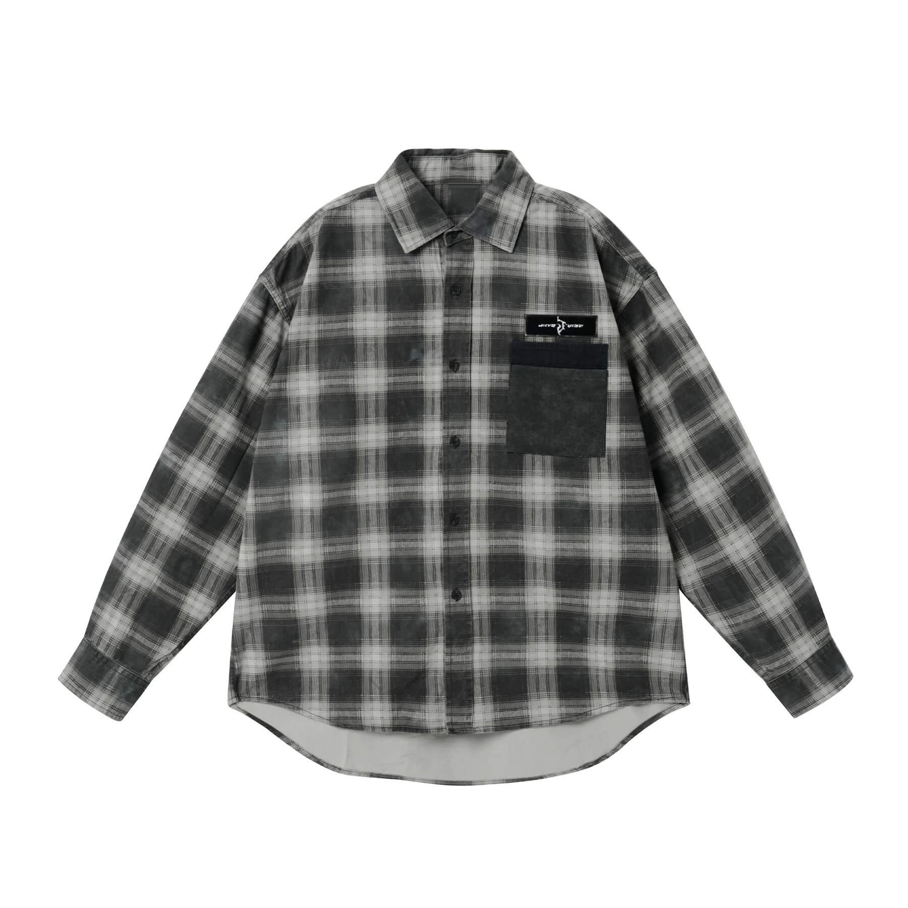JHYQ Plaid Patch Pocket Long Sleeve Shirt