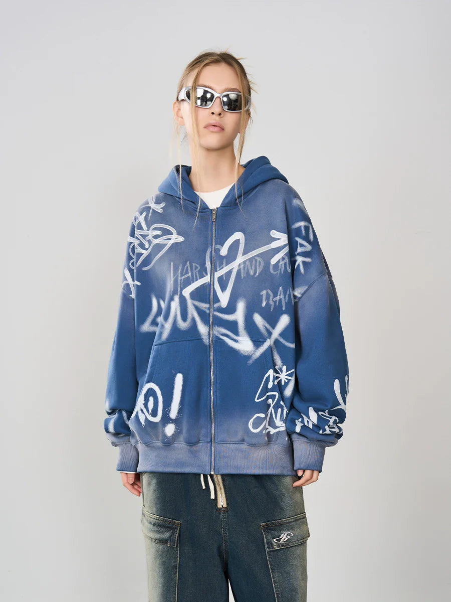 Harsh and Cruel Spray Paint Washed Hoodie
