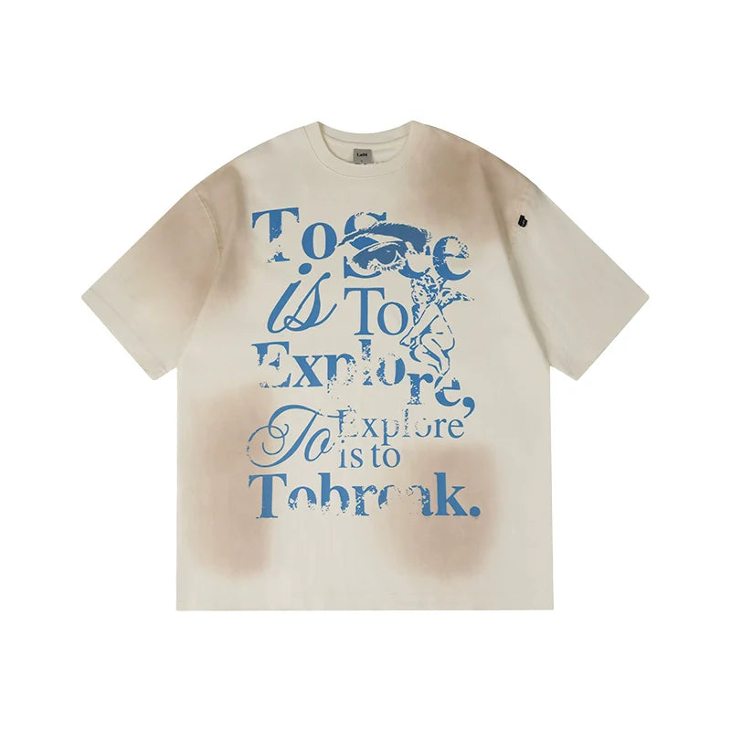 Labt Angel Old Print Distressed Tee