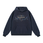 JHYQ RANDOM Letter Print Studded Hoodie