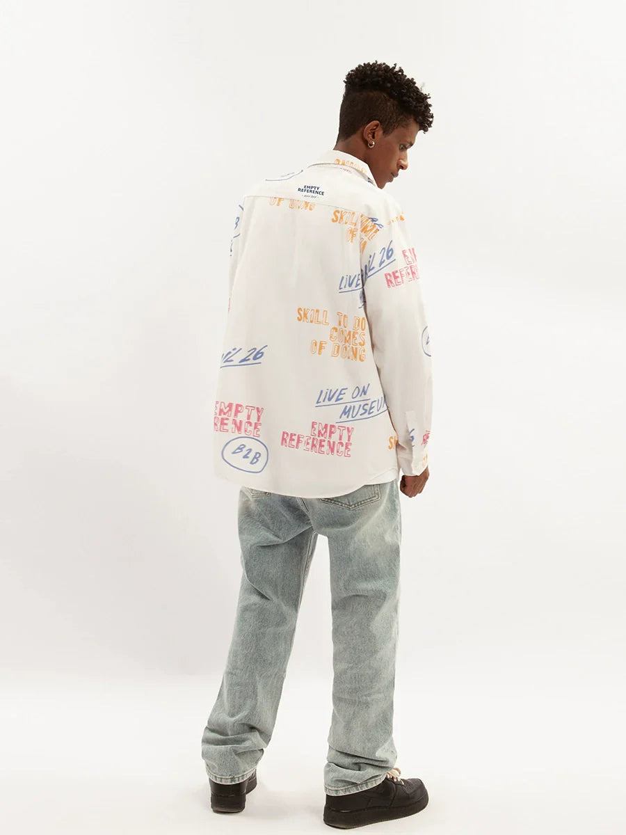 EMPTY REFERENCE Vintage Slogan Long Sleeve Shirt