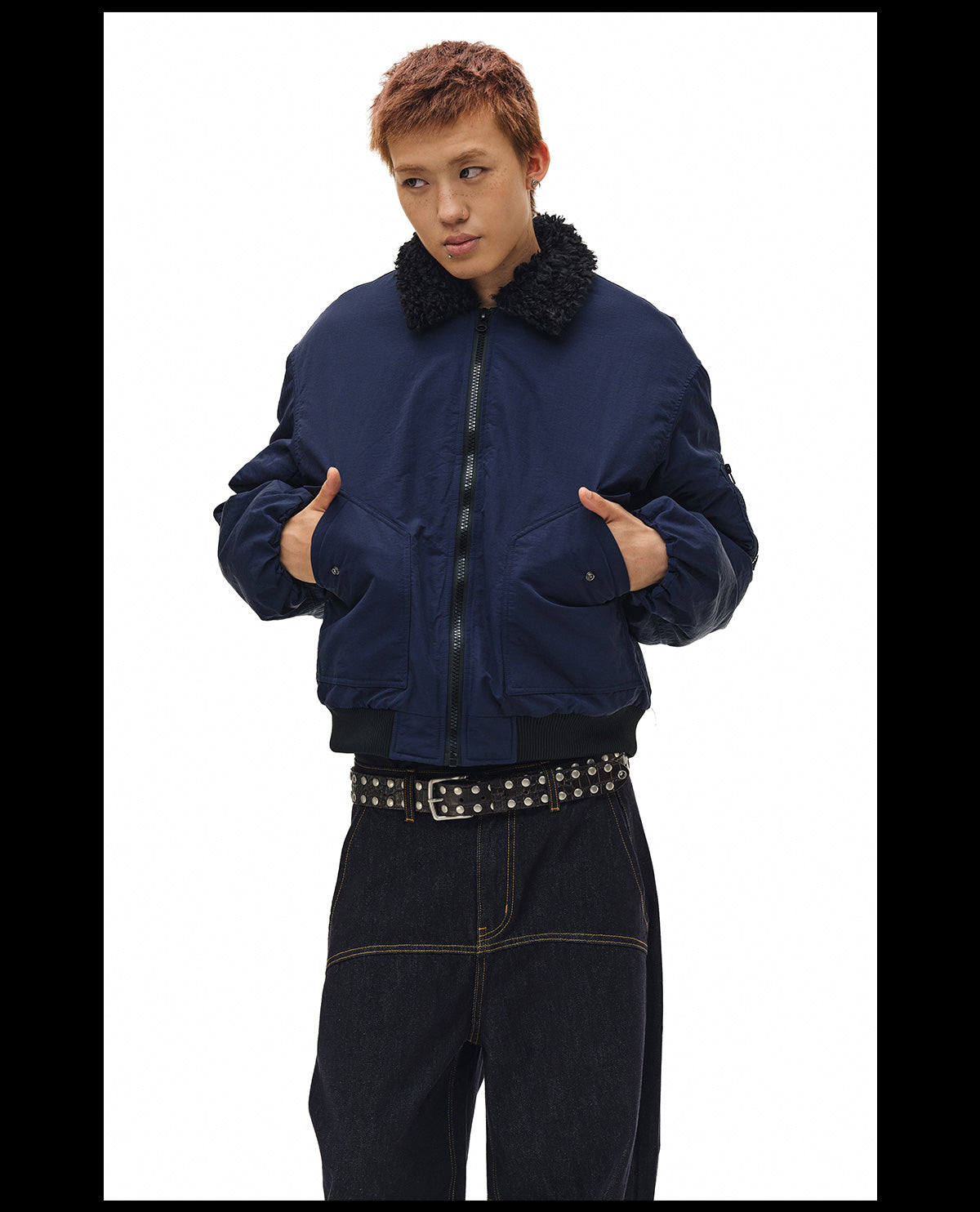 NOVACAM Fur Collar MA-1 Bomber Jacket