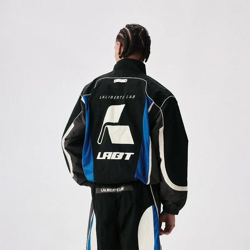 Labt Racing Colorblock Nylon Track Jacket