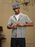 YADcrew 3D Stitch Plaid Short Sleeve Shirt