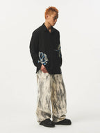 EMPTY REFERENCE Burnt Flower Lace Long Sleeve Shirt