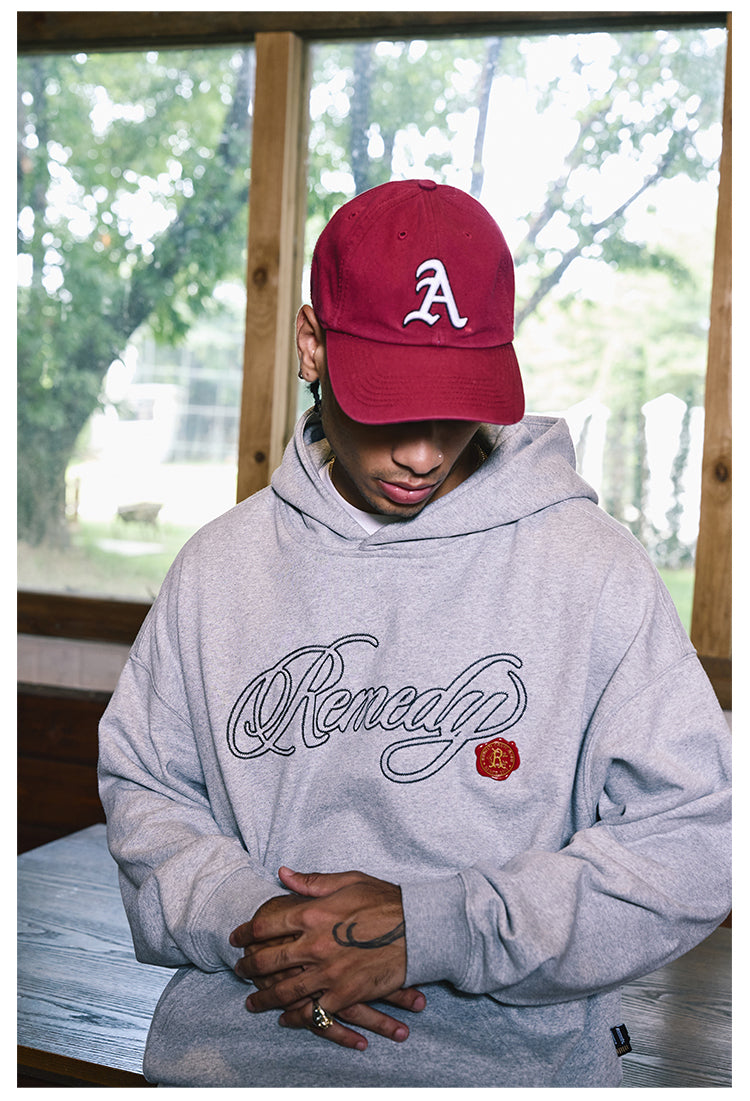 Remedy Metal Wax Seal 3D Logo Embroidered Hoodie