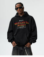 MEDM Flame Rhinestone Embellished Hoodie