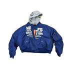 EVETS Blue MA-1 Hooded Bomber Jacket