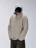 F2CE Patchwork Grain PU Leather Racing Jacket