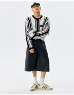 MEDM Multi Color Striped Open Knit Sweater