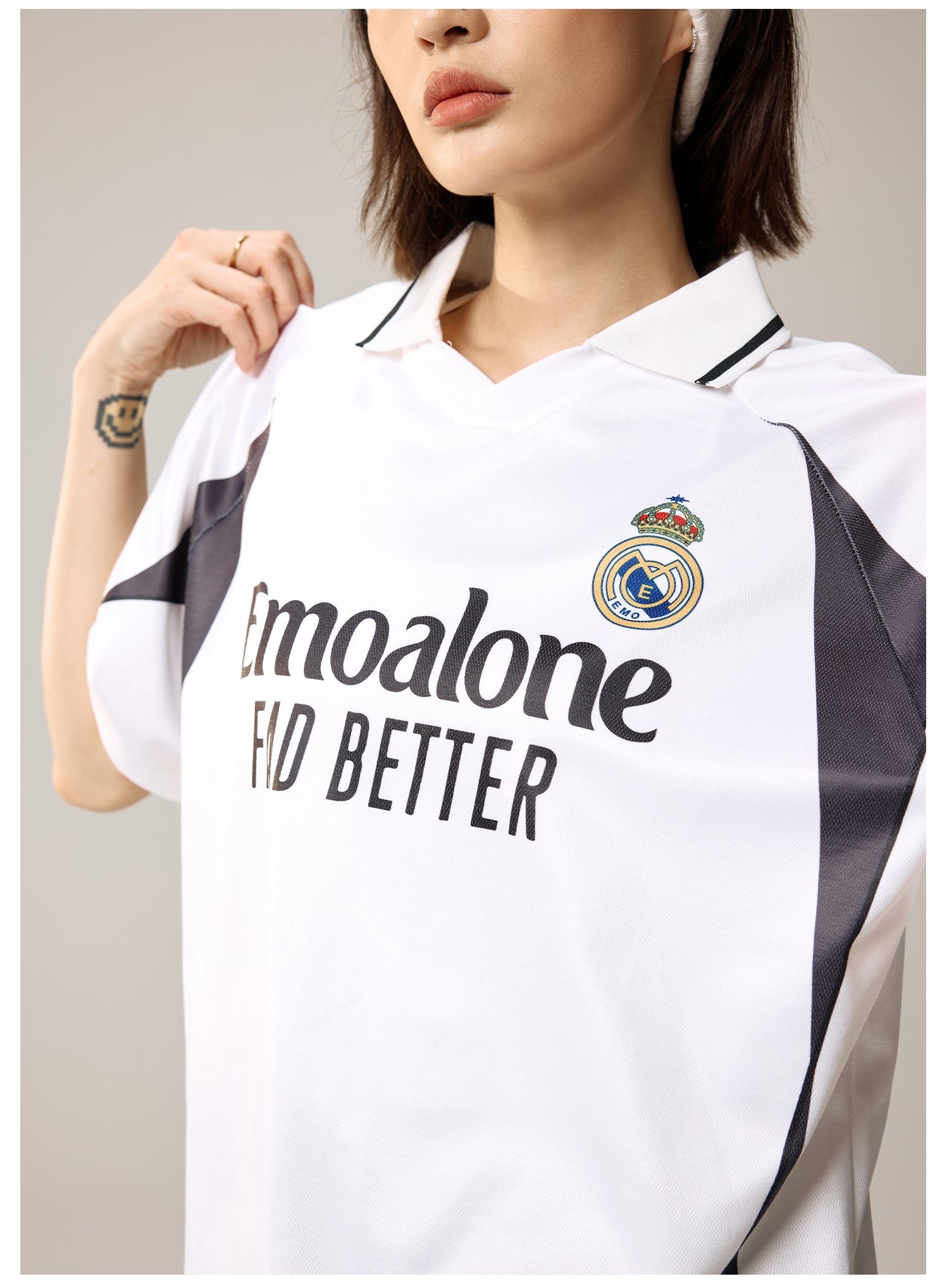 Remedy Emoalone Print Inspired Soccer Jersey Polo Shirt