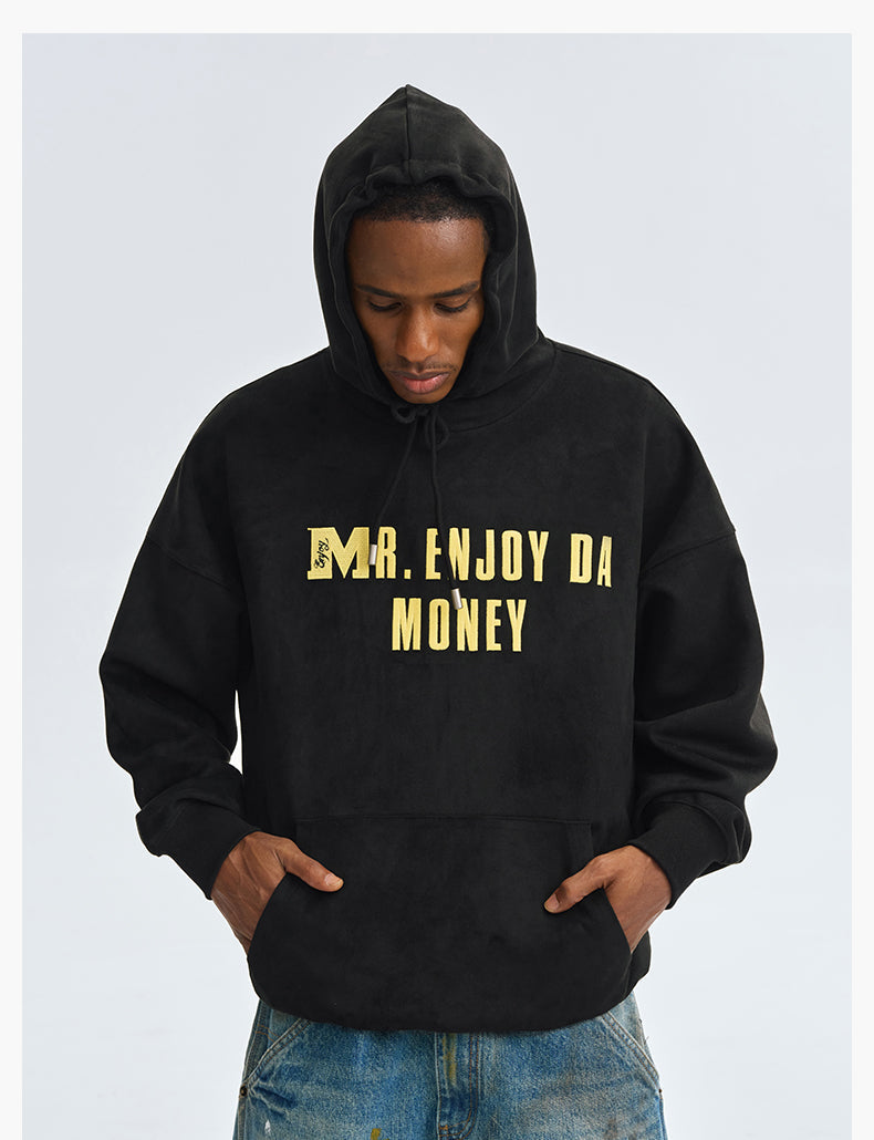 MEDM Basic Letter Logo Suede Hoodie