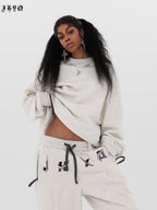 JHYQ Letters Embroidered Logo Heavyweight Sweater