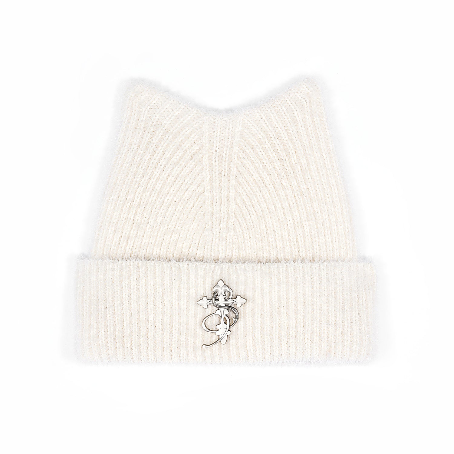 Small Town Kid Cat Ears Metal Logo Beanie