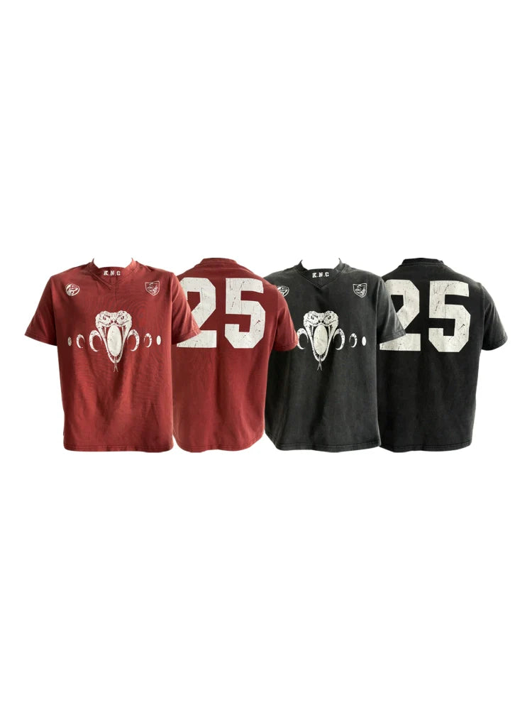 KARMANISTIC Old Washed Snake Head Print Tee