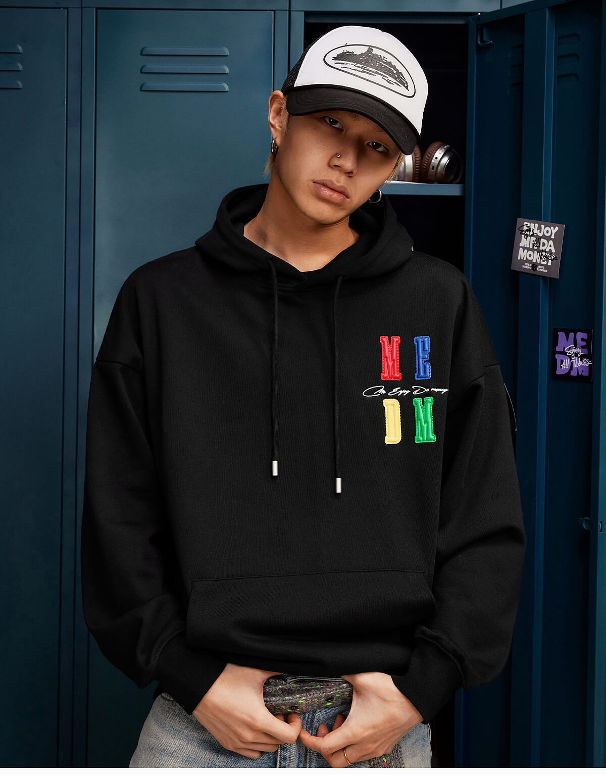 MEDM Rainbow Embossed Logo Hoodie