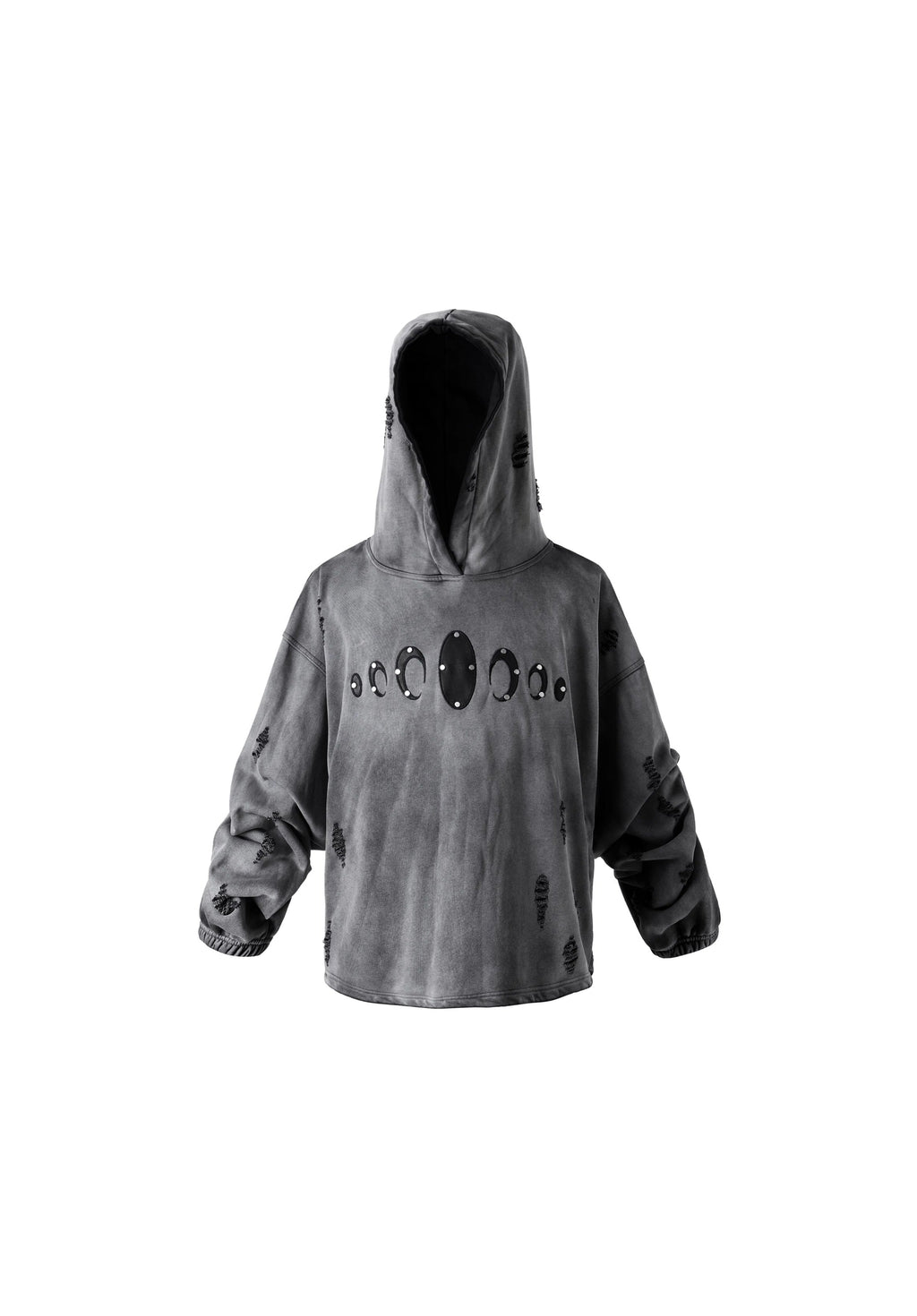 KARMANISTIC Distressed Washed Rivets Hoodie
