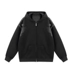 JHYQ Punk Style Studded Double Zipper Hoodie