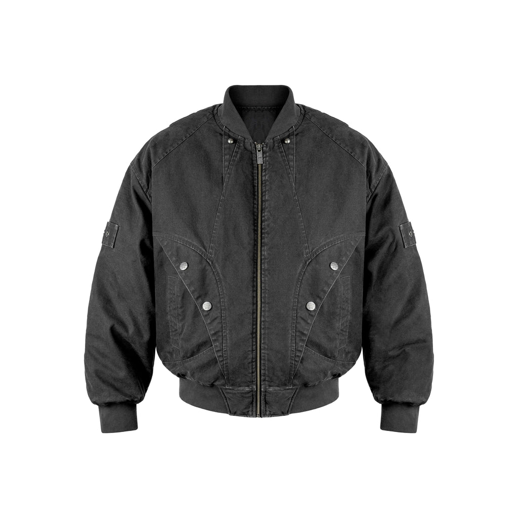 ANTIDOTE Deconstructed Washed Canvas Bomber Jacket