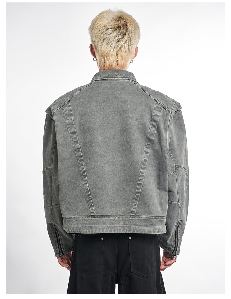 F3F Select Deconstructed Stitching Washed Denim Jacket
