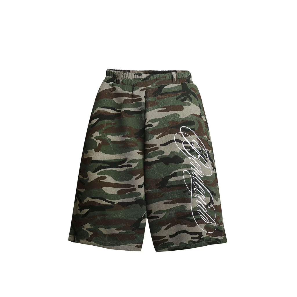 F3F Select Camo Calligraphy Embroidered Baggy Sweat Shorts