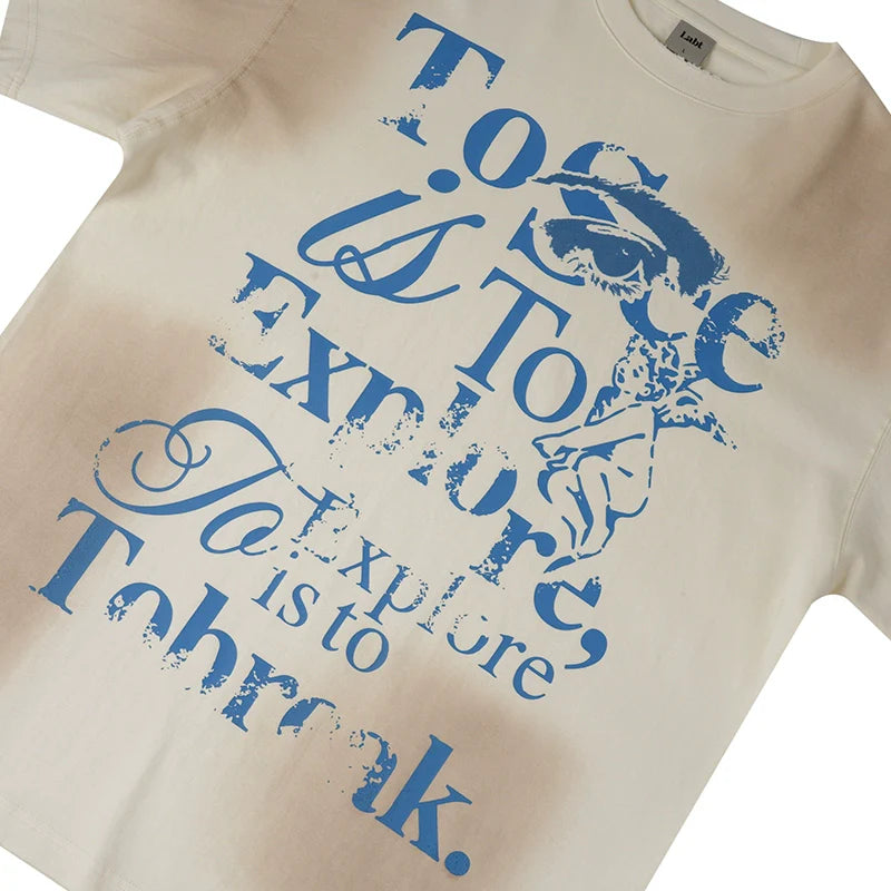 Labt Angel Old Print Distressed Tee