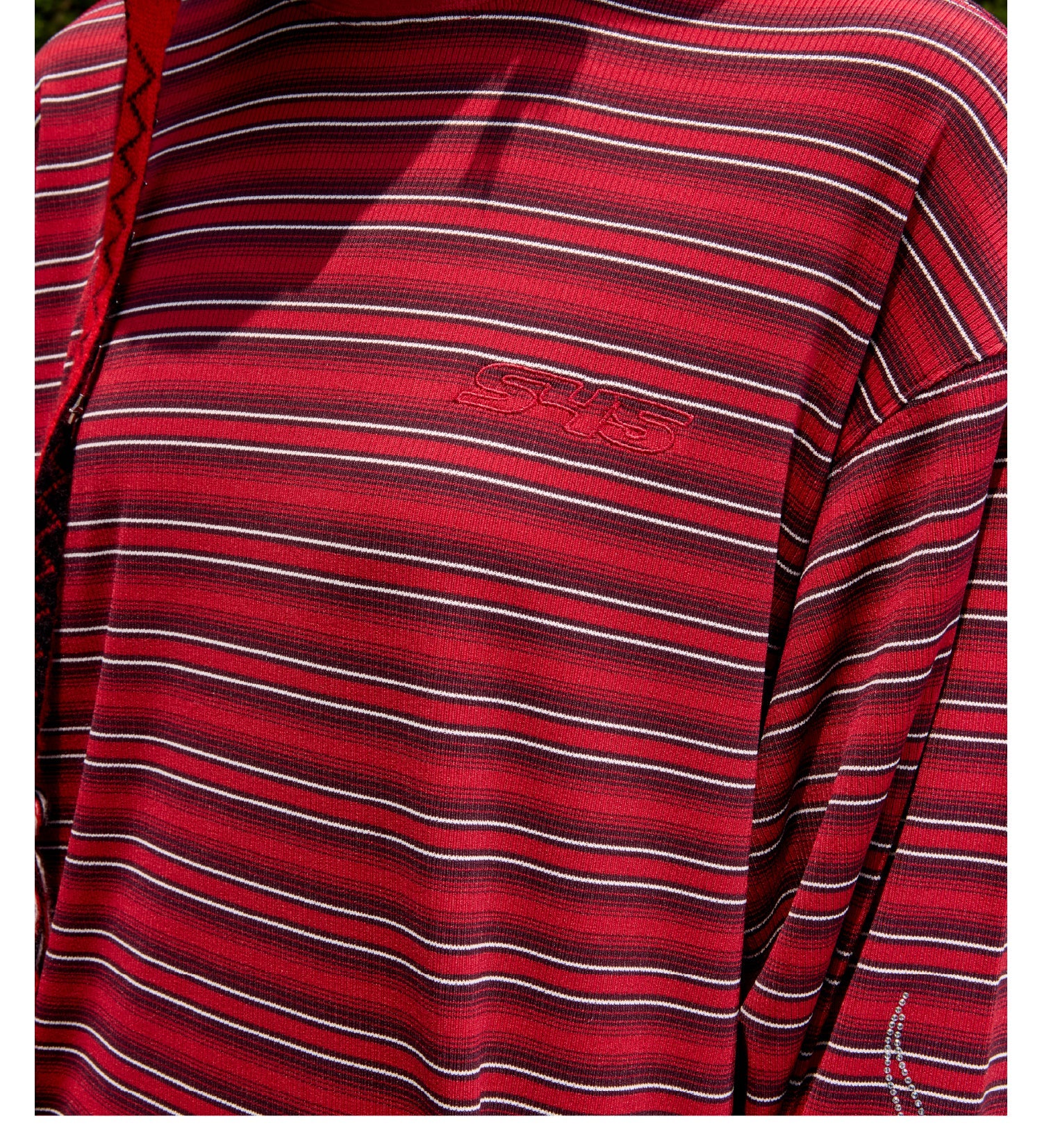 S45 Rhinestone Flame Stripe Long Sleeve Tee