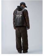 F2CE Embroidery Patch PU Leather Racing Jacket