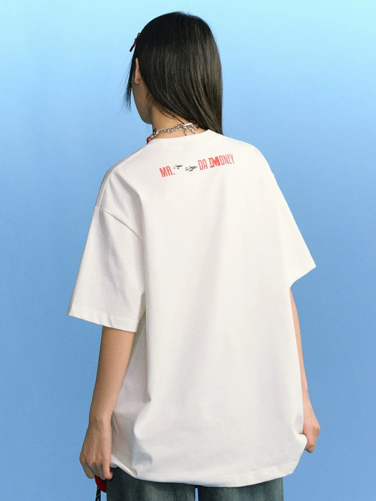 MEDM Cat Ear Hat Puppy Balloon Print Tee